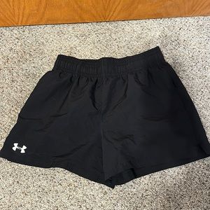 Black under armor, athletic shorts, size small/medium